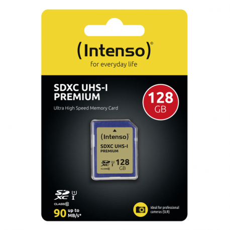 Intenso Premium - Flash memory card - 128 GB - UHS Class 1 / Class10 - SDXC UHS-I - 1