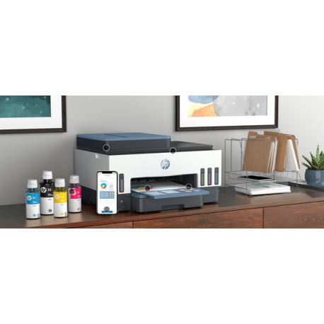 HP Smart Tank 7605 All-in-One - Multifunction printer - colour - ink-jet - refillable - Letter A (216 x 279 mm) / A4 (210 x 297 mm) (original) - A4 / Legal (media) - up to 13 ppm (copying) - up to 15 ppm (printing) - 250 sheets - USB 2.0, Wi-Fi(n), Bluetooth - 0