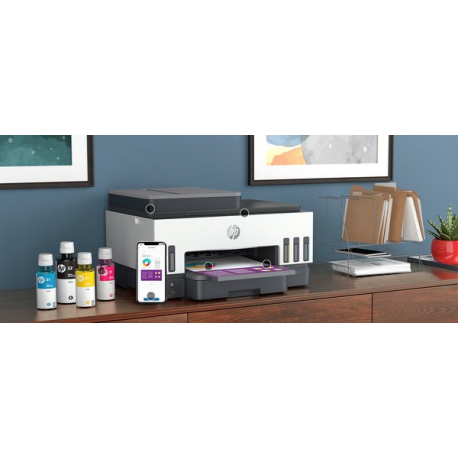 HP Smart Tank 7605 All-in-One - Multifunction printer - colour - ink-jet - refillable - Letter A (216 x 279 mm) / A4 (210 x 297 mm) (original) - A4 / Legal (media) - up to 13 ppm (copying) - up to 15 ppm (printing) - 250 sheets - USB 2.0, Wi-Fi(n), Bluetooth - 1