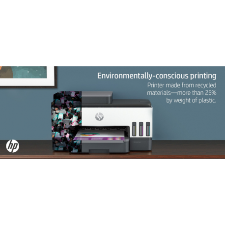 HP Smart Tank 7605 All-in-One - Multifunction printer - colour - ink-jet - refillable - Letter A (216 x 279 mm) / A4 (210 x 297 mm) (original) - A4 / Legal (media) - up to 13 ppm (copying) - up to 15 ppm (printing) - 250 sheets - USB 2.0, Wi-Fi(n), Bluetooth - 5