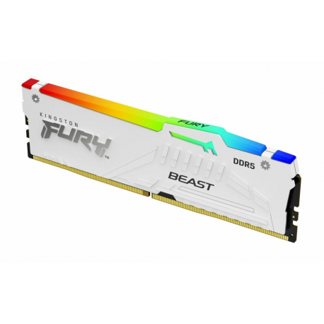 Kingston FURY Beast RGB - DDR5 - module - 16 GB - DIMM 288-pin - 3000 MHz  /  PC5-48000 - CL36 - 1.35 V - unbuffered - on-die ECC - white - 0