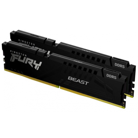 Kingston FURY Beast - DDR5 - kit - 32 GB: 2 x 16 GB - DIMM 288-pin - 1500 MHz / PC5-48000 - CL36 - 1.35 V - unbuffered - on-die ECC - black - 13