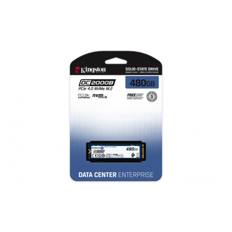 Kingston Data Center DC2000B - SSD - Enterprise - 480 GB - internal - M.2 2280 - PCIe 4.0 x4 (NVMe) - 5