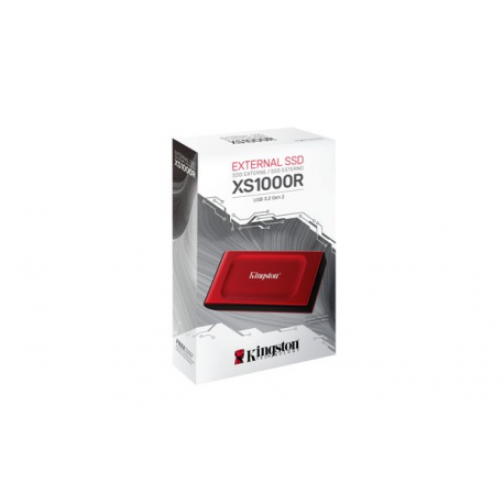 Kingston XS1000 - SSD - 2 TB - external (portable) - USB 3.2 Gen 2 (USB-C connector) - red - 3