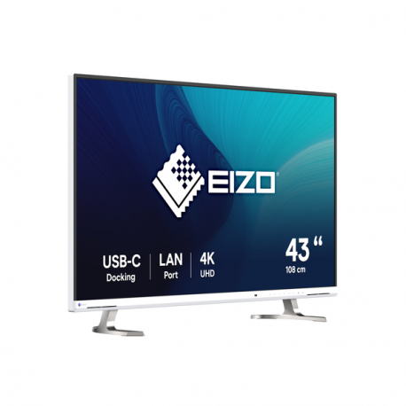 EIZO FlexScan EV4340X-WT - LED monitor - 42.5" - 3840 x 2160 4K @ 61 Hz - IPS - 350 cd / m² - 1000:1 - 5 ms - 2xHDMI, DisplayPort, USB-C - speakers - white - 4
