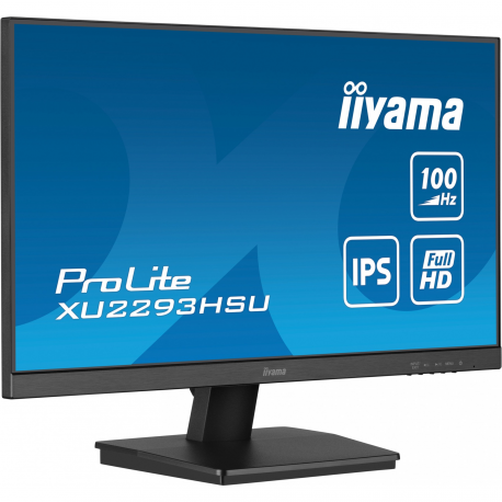 iiyama ProLite XU2293HS-B6 - LED monitor - 22" (21.5" viewable) - 1920 x 1080 Full HD (1080p) @ 100 Hz - IPS - 300 cd / m² - 1000:1 - 1 ms - HDMI, DisplayPort - speakers - matte, black - 9