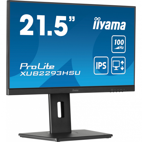 iiyama ProLite XUB2293HS-B6 - LED monitor - 21.5" - 1920 x 1080 Full HD (1080p) @ 100 Hz - IPS - 300 cd/m² - 1000:1 - 1 ms - HDMI, DisplayPort - speakers - matte black - 1