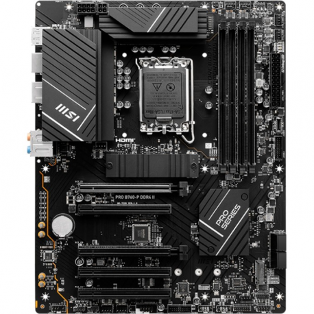 MSI PRO B760-P II - Motherboard - ATX - LGA1700 Socket - B760 Chipset - USB 3.2 Gen 1, USB-C 3.2 Gen 1, USB-C 3.2 Gen2 - 2.5 Gigabit LAN - onboard graphics (CPU required) - HD Audio (8-channel) - 0