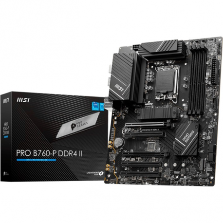 MSI PRO B760-P II - Motherboard - ATX - LGA1700 Socket - B760 Chipset - USB 3.2 Gen 1, USB-C 3.2 Gen 1, USB-C 3.2 Gen2 - 2.5 Gigabit LAN - onboard graphics (CPU required) - HD Audio (8-channel) - 4