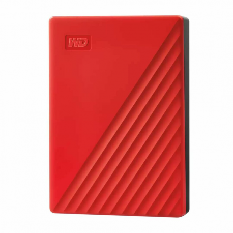 WD My Passport WDBR9S0060BRD - Hard drive - encrypted - 6 TB - external (portable) - USB 3.2 Gen 1 - 256-bit AES - red - 0