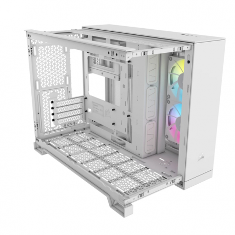 CORSAIR iCUE LINK 2500X RGB - Mid tower - micro ATX - windowed side panel (tempered glass) - no power supply (ATX) - white - USB/Audio - 10