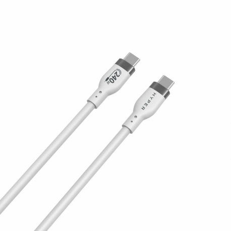 HyperJuice - USB cable - 24 pin USB-C (M) to 24 pin USB-C (M) - USB 2.0 - 1 m - USB Power Delivery (240W), extended power range (EPR) - white - 2