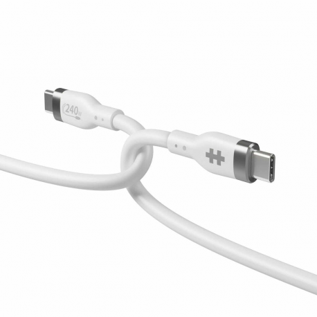 HyperJuice - USB cable - 24 pin USB-C (M) to 24 pin USB-C (M) - USB 2.0 - 1 m - USB Power Delivery (240W), extended power range (EPR) - white - 3