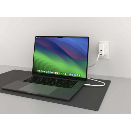 HyperJuice - USB cable - 24 pin USB-C (M) to 24 pin USB-C (M) - USB 2.0 - 1 m - USB Power Delivery (240W), extended power range (EPR) - white - 5