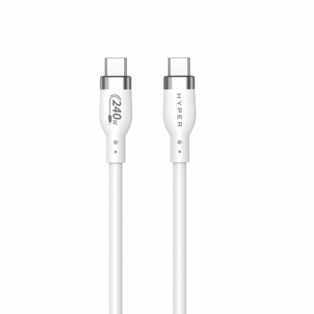 HyperJuice - USB cable - 24 pin USB-C (M) to 24 pin USB-C (M) - USB 2.0 - 1 m - USB Power Delivery (240W), extended power range (EPR) - white - 7