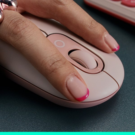 Logitech POP - Mouse - customisable emoji - optical - 4 buttons - wireless - Bluetooth 5.1 LE - off-white - 1