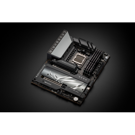 ASUS ROG CROSSHAIR X870E HERO - Motherboard - ATX - Socket AM5 - AMD X870E Chipset - USB4, USB 3.2 Gen 2, USB-C 3.2 Gen2, USB 3.2 Gen 1, USB-C 3.2 Gen 2x2 - Wi-Fi 7, Bluetooth, 5 Gigabit Ethernet - onboard graphics (CPU required) - HD Audio (8-channel) - 13