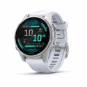 Garmin Fenix 8 - 43 mm - silver - sport watch with band - silicone - whitestone - wrist size: 108-182 mm - display 1.4" - 32 GB - Bluetooth, Wi-Fi, ANT+ - 66 g