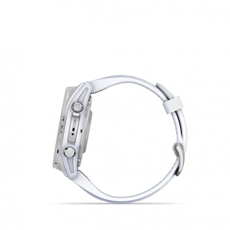 Garmin Fenix 8 - 43 mm - silver - sport watch with band - silicone - whitestone - wrist size: 108-182 mm - display 1.4" - 32 GB - Bluetooth, Wi-Fi, ANT+ - 66 g - 1