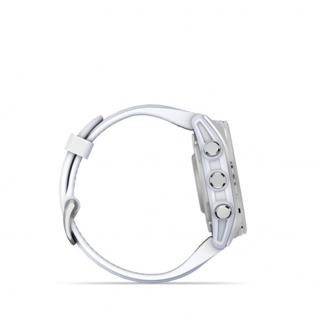 Garmin Fenix 8 - 43 mm - silver - sport watch with band - silicone - whitestone - wrist size: 108-182 mm - display 1.4" - 32 GB - Bluetooth, Wi-Fi, ANT+ - 66 g - 5