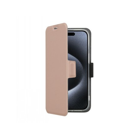 Screenor Clever - Flip cover for mobile phone - MagSafe compatibility - eco-leather, thermoplastic polyurethane (TPU) - rose - for Apple iPhone 16 Pro - 0