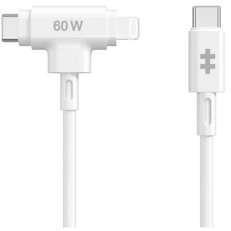 HyperJuice - Lightning cable - 24 pin USB-C male to Lightning, 24 pin USB-C male - 1.5 m - white - 0