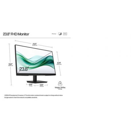 HP 324pv - Series 3 Pro - LED monitor - 24" (23.8" viewable) - 1920 x 1080 Full HD (1080p) @ 100 Hz - VA - 250 cd/m² - 3000:1 - 5 ms - HDMI, VGA - black - 10