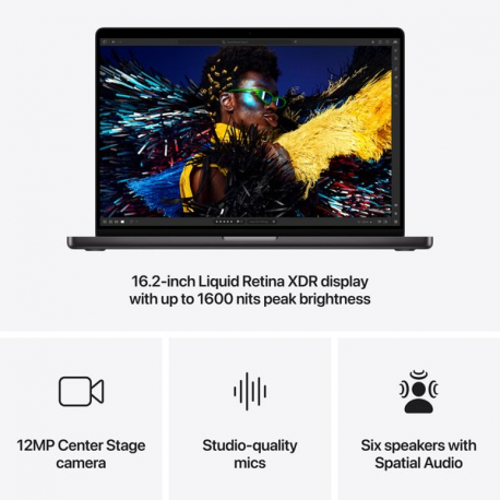 Apple MacBook Pro - M4 Max - Apple M4 Max 32-core - 36 GB RAM - 1 TB SSD - 16.2" 3456 x 2234 @ 120 Hz - Wi-Fi 6E, Bluetooth - space black - kbd: Swedish / Finnish - 5