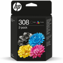 HP 308 - 2-pack - black, yellow, cyan, magenta - original - box - ink cartridge