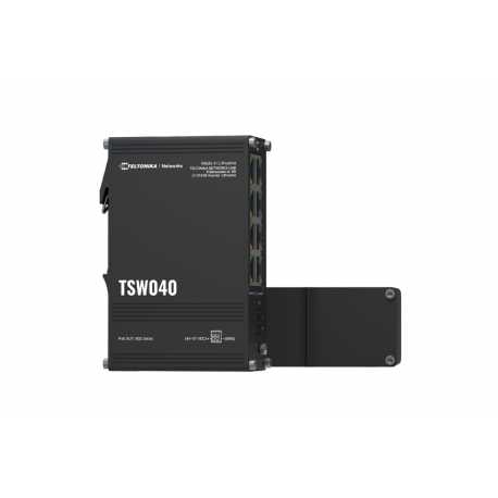 Teltonika TSW040 - Switch - Managed - 8 x 10 / 100 (PoE+) - DIN rail mountable - PoE+ (240 W) - 0