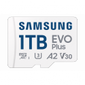 Samsung EVO Plus MB-MC1T0SA - Flash memory card (microSDXC to SD adapter included) - 1 TB - A2 / Video Class V30 / UHS-I U3 / Class10 - microSDXC UHS-I