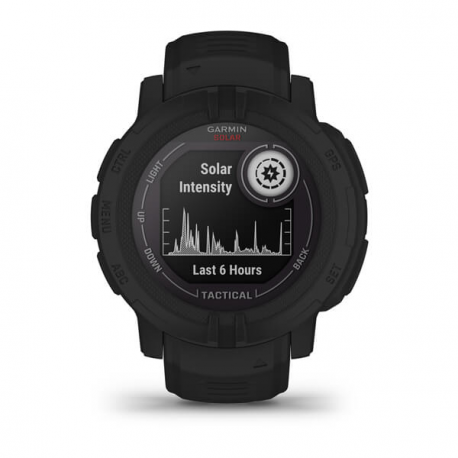 Garmin Instinct 2 Solar - Tactical Edition - 45 mm - black - sport watch with band - silicone - wrist size: 135-230 mm - monochrome - 32 MB - Bluetooth, ANT+ - 53 g - 8