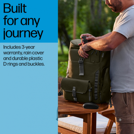 HP Laptop Backpack - Notebook carrying backpack - modular - 15.6" - grey, green - 12