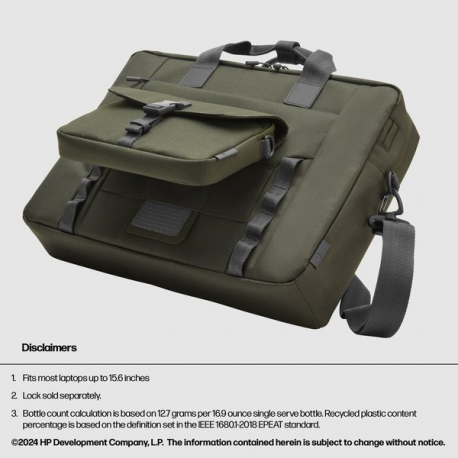 HP - Notebook carrying case - modular - 15.6" - grey, green - 2