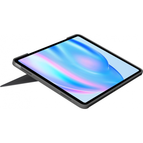 Logitech Combo Touch - Keyboard and folio case - with trackpad - backlit - Apple Smart connector - QWERTY - Nordic (Danish / Finnish / Norwegian / Swedish) - oxford grey - 2