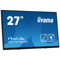 iiyama ProLite T2755QSC-B1 - LED monitor - 27" - touchscreen - 2560 x 1440 WQHD @ 75 Hz - IPS - 400 cd / m² - 1000:1 - 5 ms - HDMI, DisplayPort - speakers - matte black