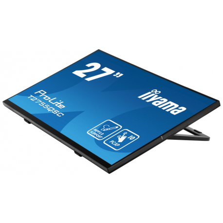 iiyama ProLite T2755QSC-B1 - LED monitor - 27" - touchscreen - 2560 x 1440 WQHD @ 75 Hz - IPS - 400 cd / m² - 1000:1 - 5 ms - HDMI, DisplayPort - speakers - matte black - 11