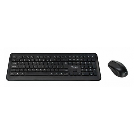 Targus - Keyboard and mouse set - combo - full size - wireless - 2.4 GHz - QWERTY - Nordic - black - 0