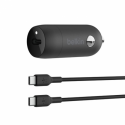Belkin BoostCharge - Car power adapter - 30 Watt - 3 A - Fast Charge, Power Delivery 3.1 (24 pin USB-C) - black