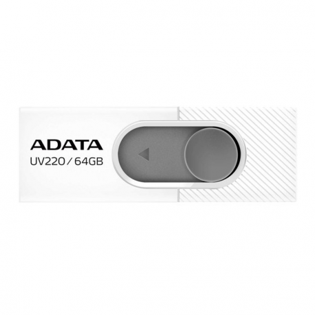 ADATA UV220 - USB flash drive - 64 GB - USB 2.0 - white / grey - 2