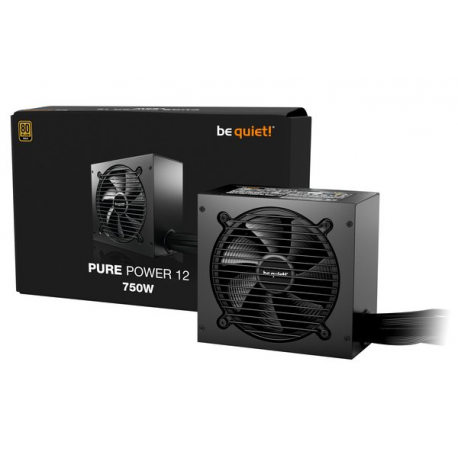 be quiet! Pure Power 12 - Power supply (internal) - ATX12V 3.1/ EPS12V 2.92 - 80 PLUS Gold - AC 100-240 V - 750 Watt - active PFC - Europe - black - 3
