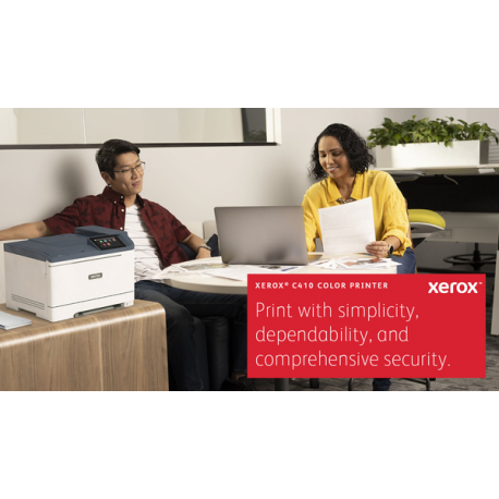 Xerox C410V / DN - Printer - colour - Duplex - laser - A4 / Legal - 1200 x 1200 dpi - up to 40 ppm (mono) / up to 40 ppm (colour) - capacity: 251 sheets - USB, Gigabit LAN, USB 2.0 host - 2