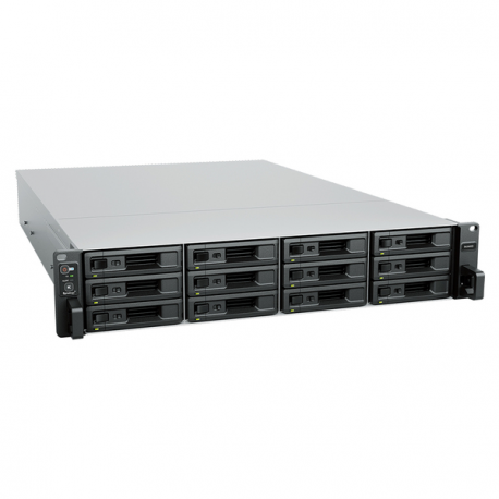 Synology SA3400D - NAS server - 12 bays - rack-mountable - SAS - RAID RAID 0, 1, 5, 6, 10, JBOD, 5 hot spare, 6 hot spare, 10 hot spare, 1 hot spare, RAID F1, F1 hot spare - RAM 16 GB - Gigabit Ethernet  /  10 Gigabit Ethernet - iSCSI support - 2U - 1