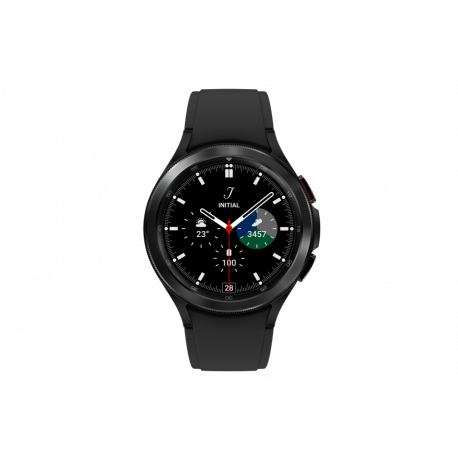 Samsung Galaxy Watch4 Classic - 46 mm - black - smart watch with ridge sport band - fluoroelastomer - black - display 1.4" - 16 GB - NFC, Wi-Fi, Bluetooth - 52 g - 1