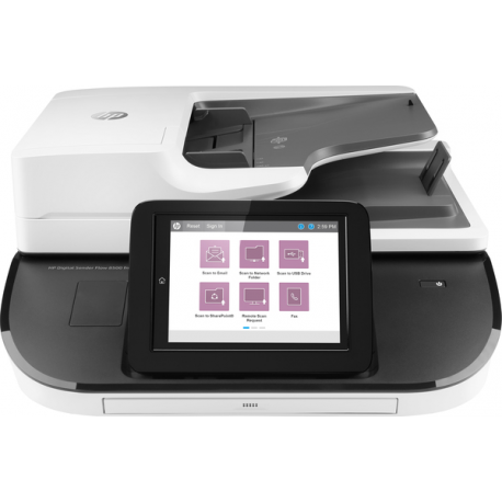 HP Digital Sender Flow 8500 fn2 - Document scanner - flatbed: CCD  /  ADF: CIS - Duplex - 216 x 864 mm - 600 dpi - up to 100 ppm (mono)  /  up to 100 ppm (colour) - ADF (150 sheets) - up to 10000 scans per day - USB 2.0, Gigabit LAN, USB 2.0 (Host) - 0