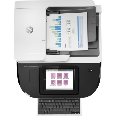 HP Digital Sender Flow 8500 fn2 - Document scanner - flatbed: CCD  /  ADF: CIS - Duplex - 216 x 864 mm - 600 dpi - up to 100 ppm (mono)  /  up to 100 ppm (colour) - ADF (150 sheets) - up to 10000 scans per day - USB 2.0, Gigabit LAN, USB 2.0 (Host) - 2