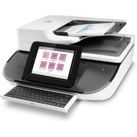 HP Digital Sender Flow 8500 fn2 - Document scanner - flatbed: CCD  /  ADF: CIS - Duplex - 216 x 864 mm - 600 dpi - up to 100 ppm (mono)  /  up to 100 ppm (colour) - ADF (150 sheets) - up to 10000 scans per day - USB 2.0, Gigabit LAN, USB 2.0 (Host) - 11