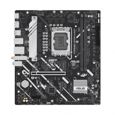 ASUS PRIME H810M-A WIFI - Motherboard - micro ATX - LGA1851 Socket - H810 Chipset - USB-C 3.2 Gen 1, USB 3.2 Gen 2, USB 3.2 Gen 1 - Gigabit LAN, Wi-Fi 6, Bluetooth - onboard graphics (CPU required) - HD Audio (8-channel) - 7