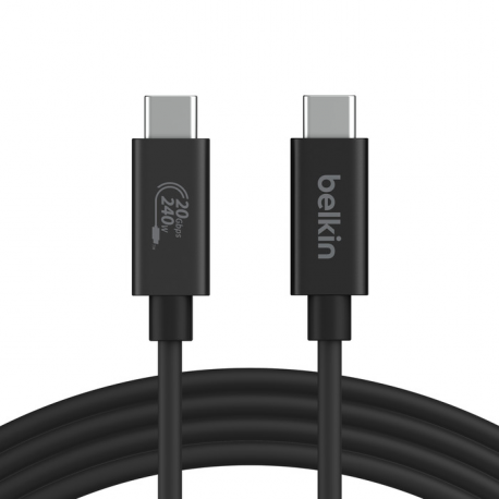 Belkin CONNECT - USB cable - 24 pin USB-C (M) to 24 pin USB-C (M) - USB 2.0 / USB 3.0 / USB 3.2 / USB 4.0 / Thunderbolt 3 / Thunderbolt 4 - 2 m - 4K60Hz UHD support, USB Power Delivery (240W) - 0