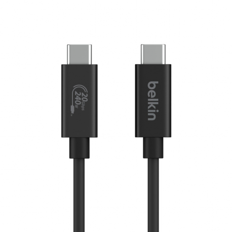 Belkin CONNECT - USB cable - 24 pin USB-C (M) to 24 pin USB-C (M) - USB 2.0 / USB 3.0 / USB 3.2 / USB 4.0 / Thunderbolt 3 / Thunderbolt 4 - 2 m - 4K60Hz UHD support, USB Power Delivery (240W) - 3